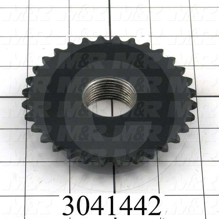 Chain Sprocket, ANSI 35, B Sprocket Type, 0.50" Bore Size, 32 Teeth, Single Strand, 4.03 in. Outside Diameter, 2.50" Hub Diameter, 0.84" Overall Length, Steel Material