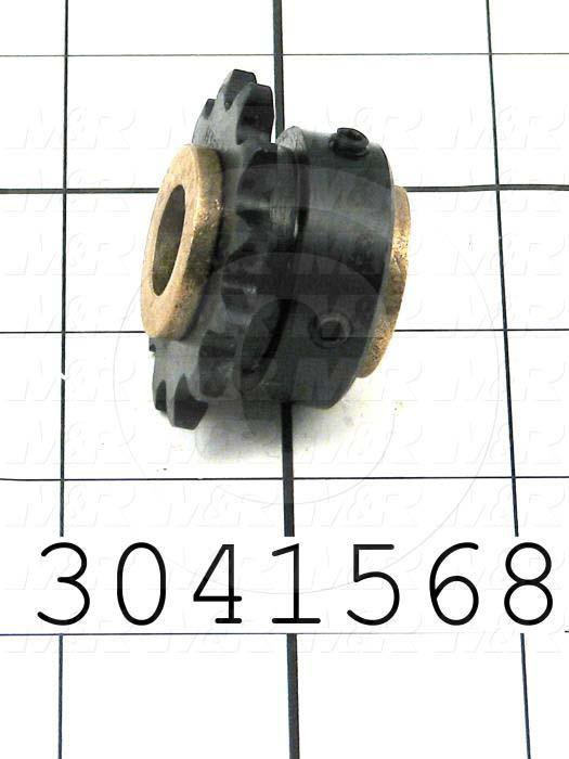 Chain Sprocket, ANSI 35, B Sprocket Type, Cylindrical, 12 Teeth, Single Strand, 1.45" Outside Diameter