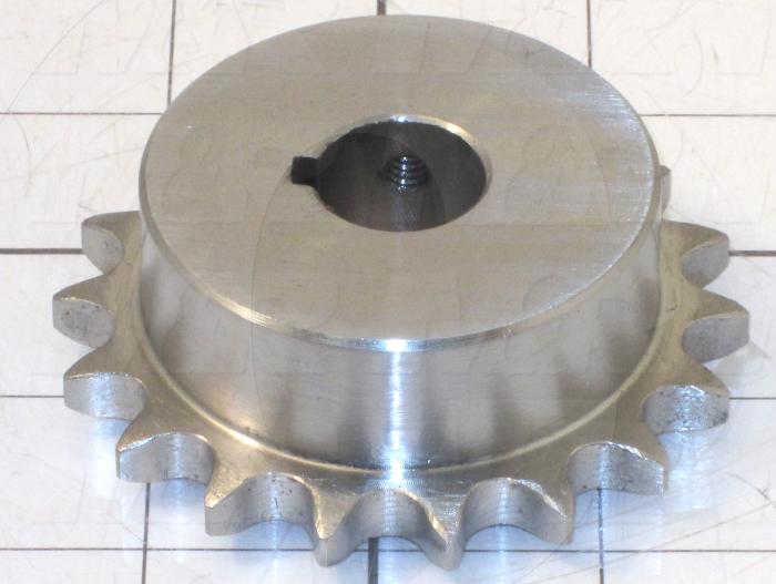 Chain Sprocket, ANSI 40, 0.75 in. Bore Size, 18 Teeth, Single Strand, Steel Material, For #40 Roller Chain