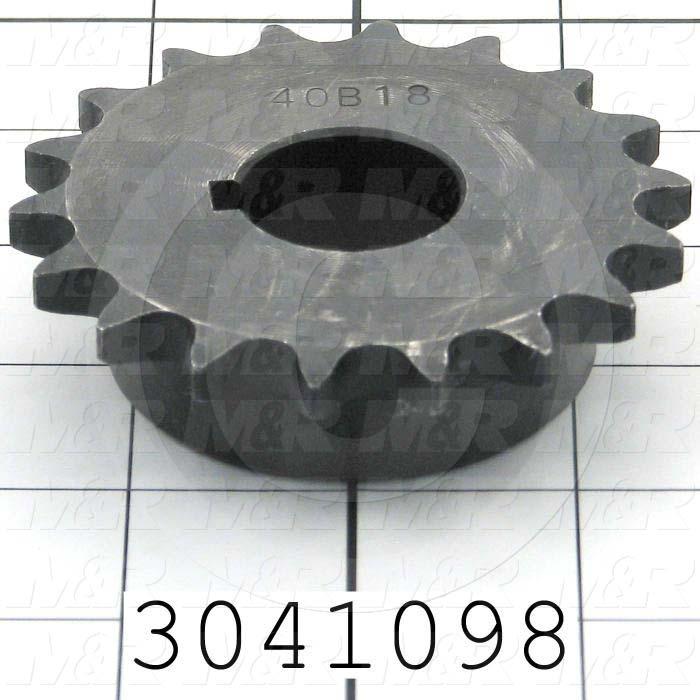 3041098 Chain Sprocket, ANSI 40, B Sprocket Type, 1 in. Bore Size