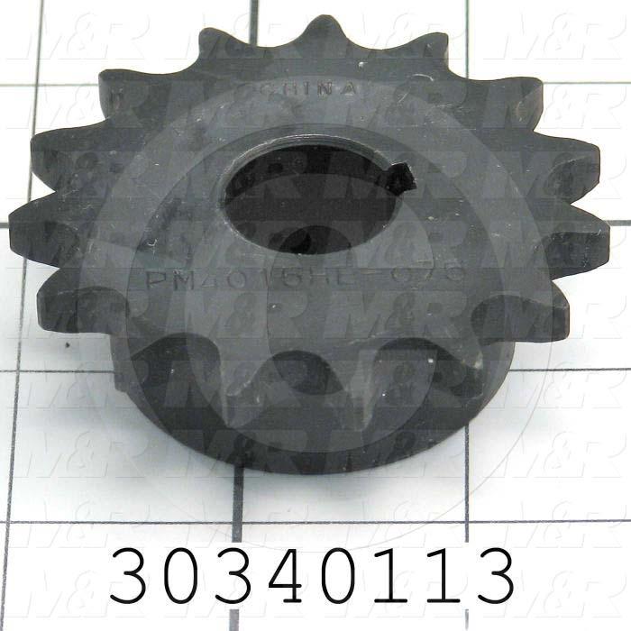 30340113 Chain Sprocket, ANSI 40, B Sprocket Type, Cylindrical with