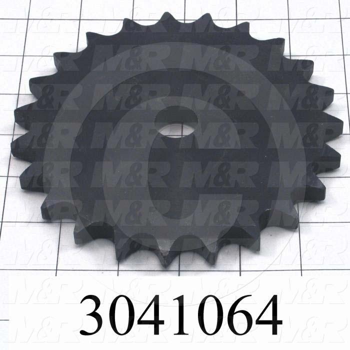 Chain Sprocket, ANSI 60, A Sprocket Type, Cylindrical, 0.75 in. Bore Size, 23 Teeth, Single Strand, 5.51" Outside Diameter, Steel Material