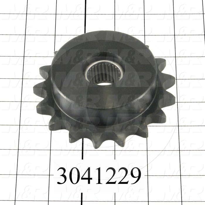 Chain Sprocket, ANSI 60, B Sprocket Type, 1 in. Bore Size, 17 Teeth, Single Strand, 4.450" Outside Diameter, Steel Material