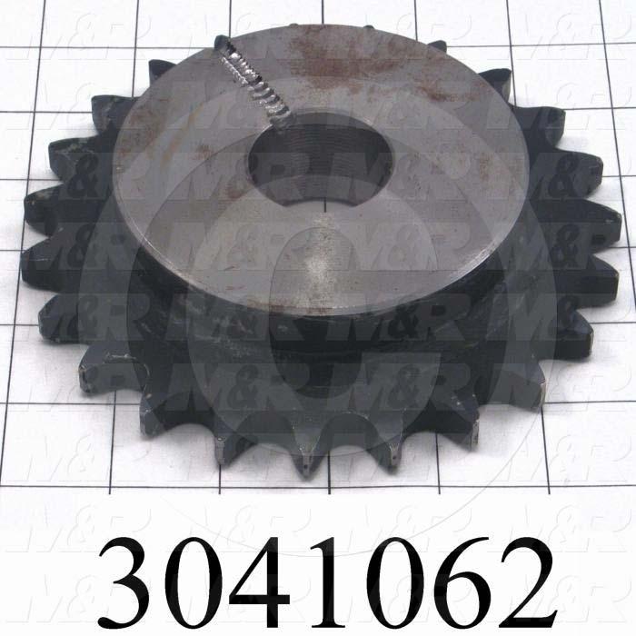 Chain Sprocket, ANSI 60, B Sprocket Type, Cylindrical, 0.75 in. Bore Size, 23 Teeth, Single Strand, Steel Material