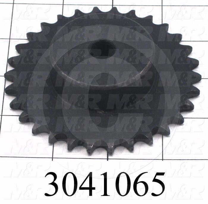 Chain Sprocket, ISO 06B Metric 35, B Sprocket Type, 0.50" Bore Size, 30 Teeth, Single Strand, 3.790" Outside Diameter, 0.88 in. Overall Length, Steel Material