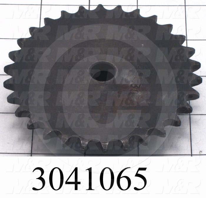 Chain Sprocket, ISO 06B Metric 35, B Sprocket Type, 0.50" Bore Size, 30 Teeth, Single Strand, 3.790" Outside Diameter, 0.88 in. Overall Length, Steel Material