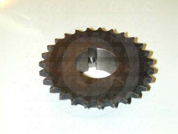 Chain Sprocket, ISO 06B Metric 35, B Sprocket Type, 1.25" Bore Size, 27 Teeth, Single Strand, 50.88 MM Hub Diameter, 22.23 mm Overall Length, Steel Material