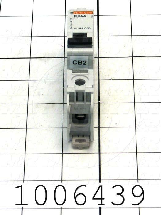 Circuit Breaker, 1 Pole, 0.5A, 240VAC, D Curve, UL 489 Listed