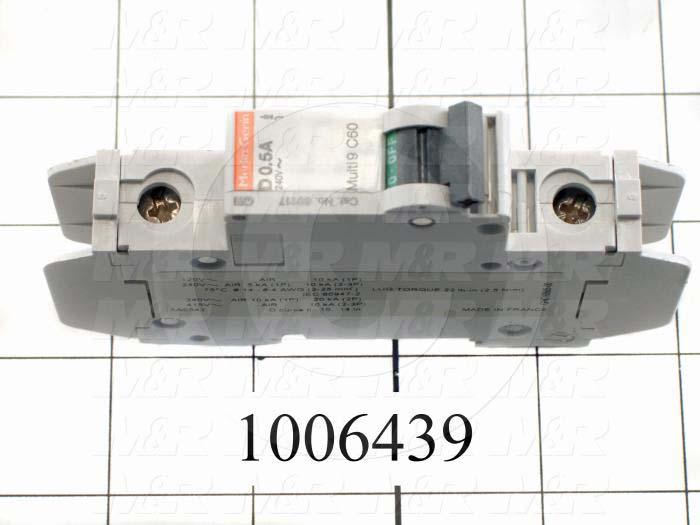 Circuit Breaker, 1 Pole, 0.5A, 240VAC, D Curve, UL 489 Listed