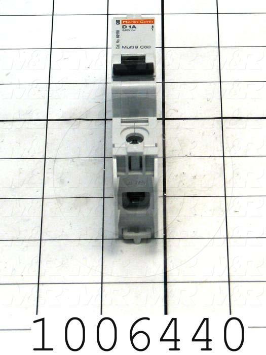 Circuit Breaker, 1 Pole, 1A, 240VAC, D Curve, UL 489 Listed