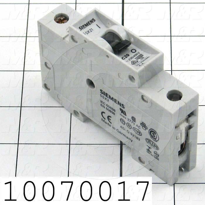 Circuit Breaker, 1 Pole, 20A, C Curve