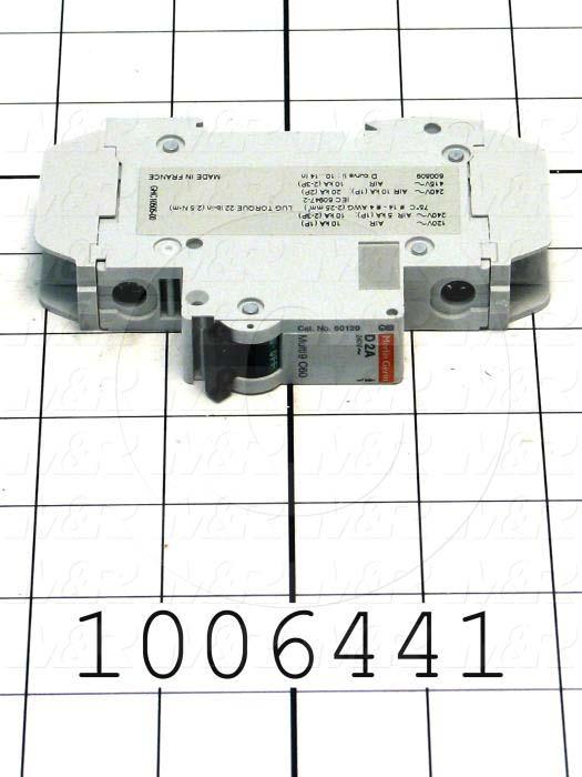 Circuit Breaker, 1 Pole, 2A, 240VAC, D Curve, UL 489 Listed