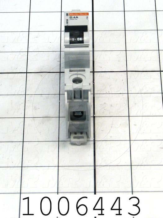 Circuit Breaker, 1 Pole, 4A, 240VAC, D Curve, UL 489 Listed