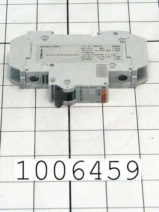 Circuit Breaker, 1 Pole, 5A, 240VAC, D Curve, UL 489 Listed