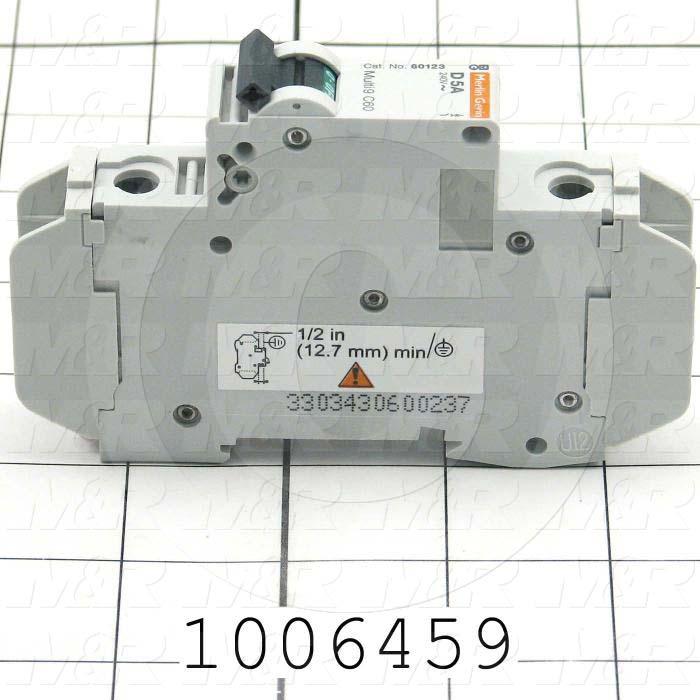 Circuit Breaker, 1 Pole, 5A, 240VAC, D Curve, UL 489 Listed