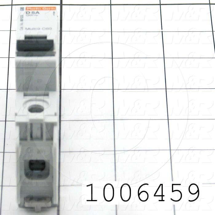 Circuit Breaker, 1 Pole, 5A, 240VAC, D Curve, UL 489 Listed