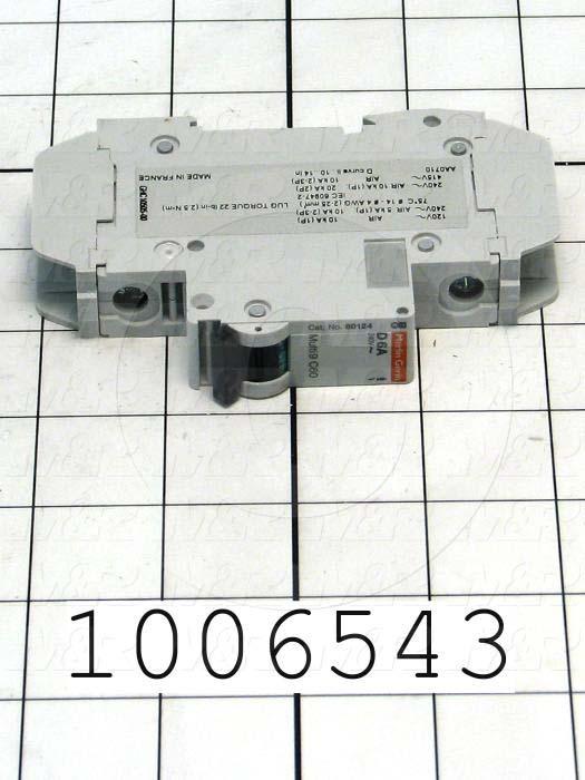 Circuit Breaker, 1 Pole, 6A, 240VAC, D Curve, UL 489 Listed