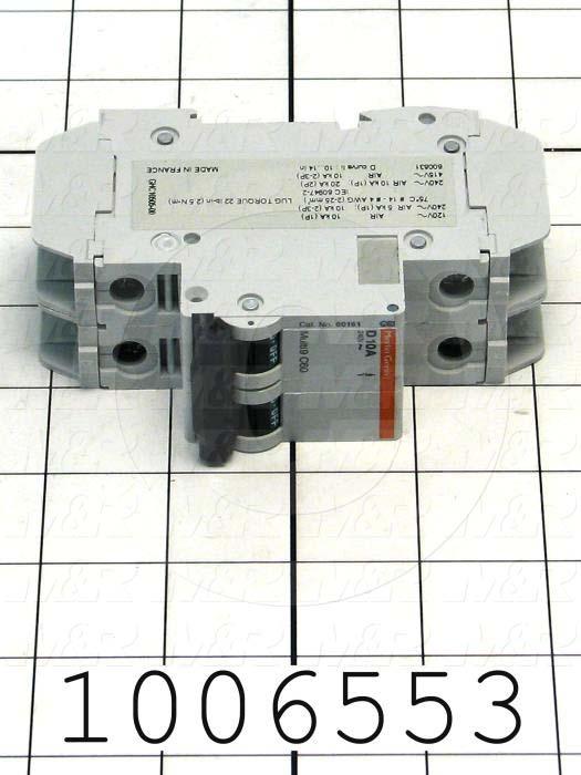 Circuit Breaker, 2 Poles, 10A, 240VAC, D Curve, UL 489 Listed