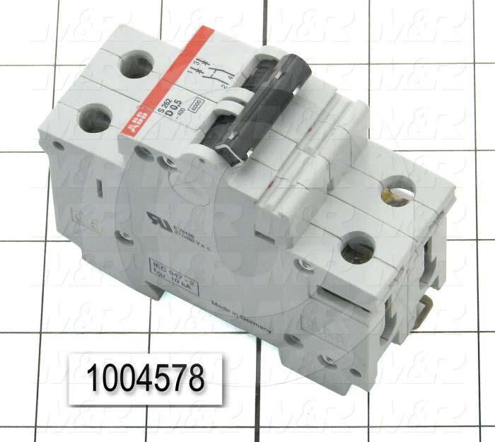 Circuit Breaker, 2 Poles, 1A, 240VAC, D Curve