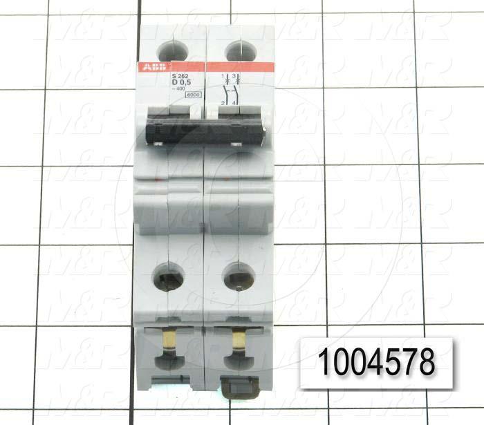 Circuit Breaker, 2 Poles, 1A, 240VAC, D Curve