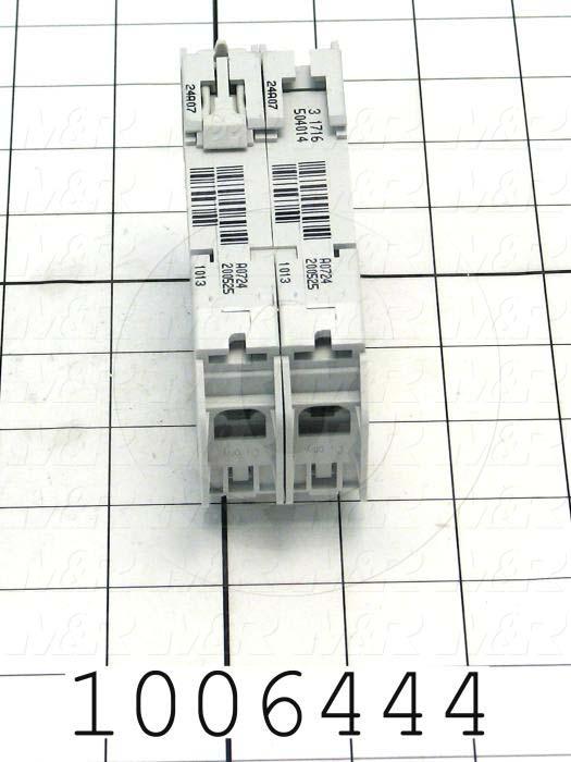 Circuit Breaker, 2 Poles, 1A, 240VAC, D Curve, UL 489 Listed