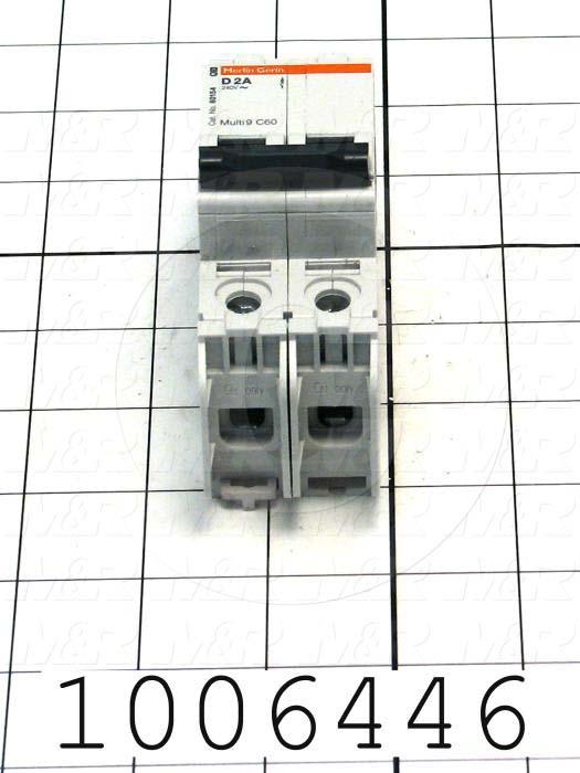Circuit Breaker, 2 Poles, 2A, 240VAC, D Curve, UL 489 Listed