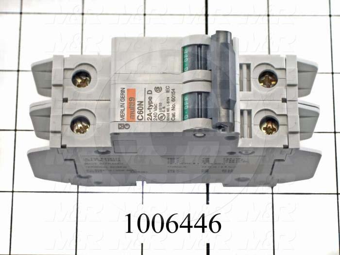 Circuit Breaker, 2 Poles, 2A, 240VAC, D Curve, UL 489 Listed