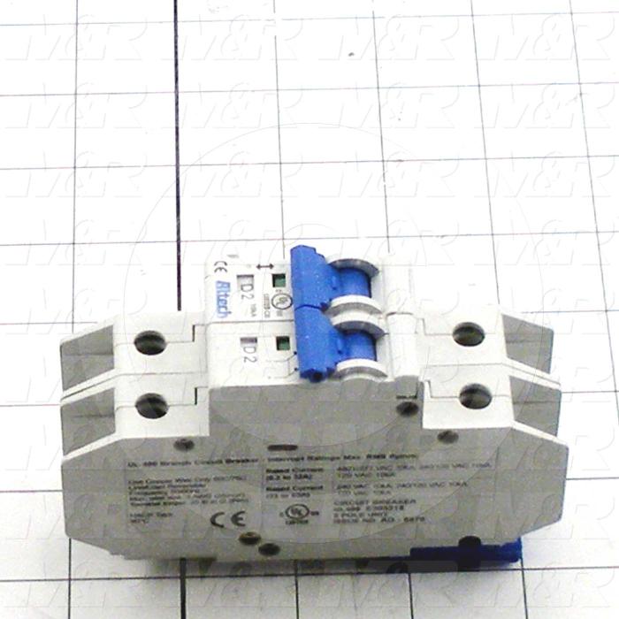 Circuit Breaker, 2 Poles, 2A, 240VAC, K Curve, UL 489 Listed