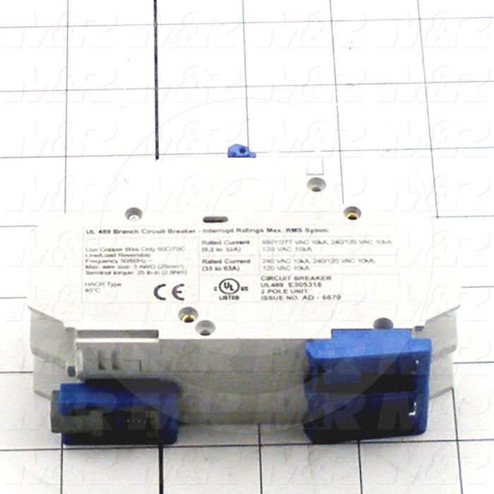 Circuit Breaker, 2 Poles, 2A, 240VAC, K Curve, UL 489 Listed