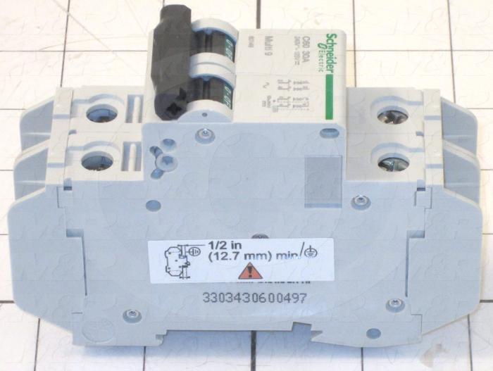 Circuit Breaker, 2 Poles, 30A, 240VAC, C Curve, UL 489 Listed