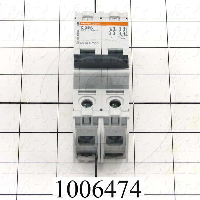 Circuit Breaker, 2 Poles, 35A, 240VAC, C Curve, UL 489 Listed