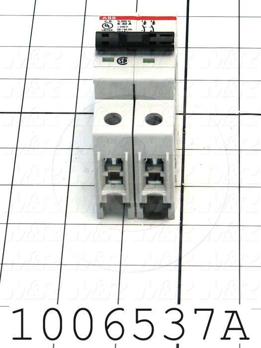 Circuit Breaker, 2 Poles, 40A, 240VAC, K Curve, UL 489 Listed