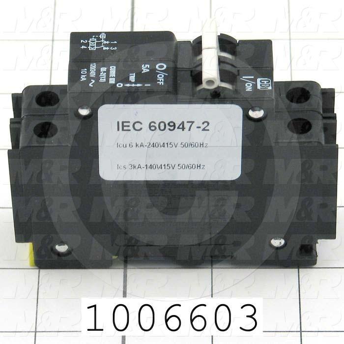 Circuit Breaker, 2 Poles, 5A, 240VAC, D Curve, UL 489 Listed