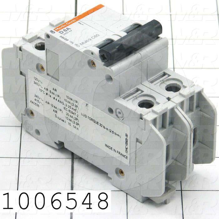 Circuit Breaker, 2 Poles, 8A, 480VAC, D Curve, UL 1077