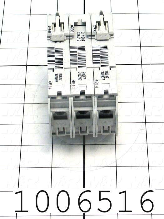 Circuit Breaker, 3 Poles, 10A, 240VAC, D Curve, UL 489 Listed