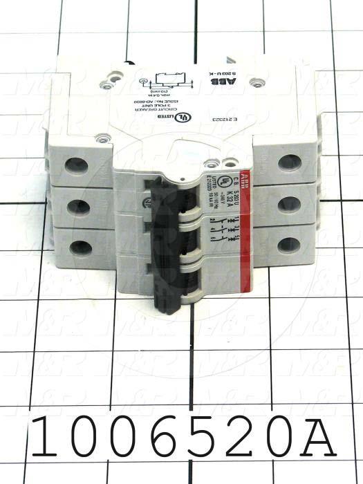 Circuit Breaker, 3 Poles, 32A, 240VAC, K Curve, UL 489 Listed