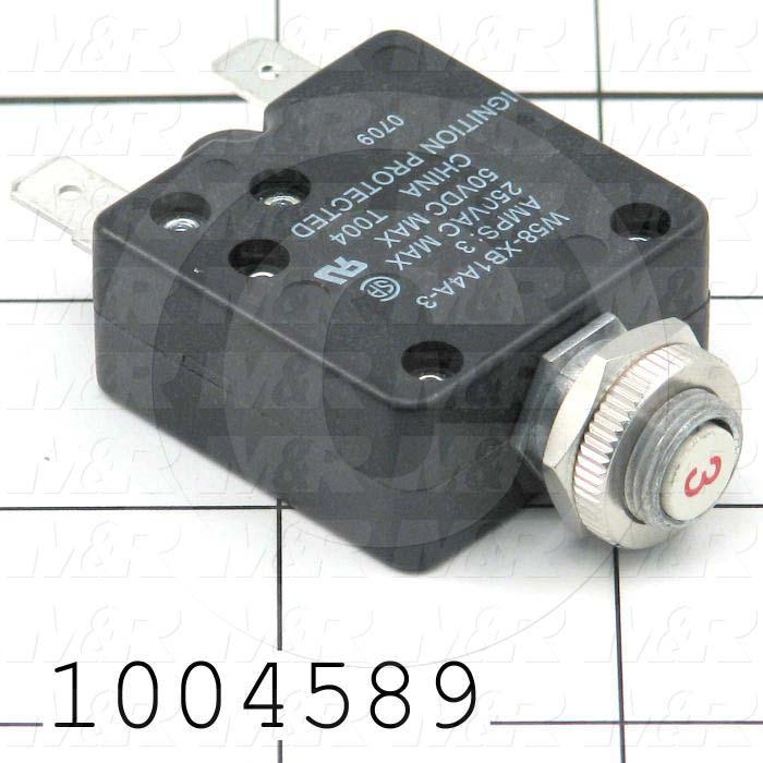 Circuit Breaker, Thermal, 1 Pole, 3A, 220VAC