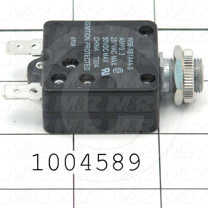 Circuit Breaker, Thermal, 1 Pole, 3A, 220VAC