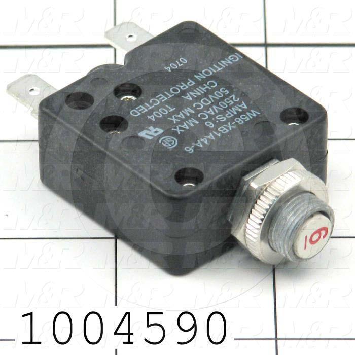 Circuit Breaker, Thermal, 1 Pole, 6A, 220VAC