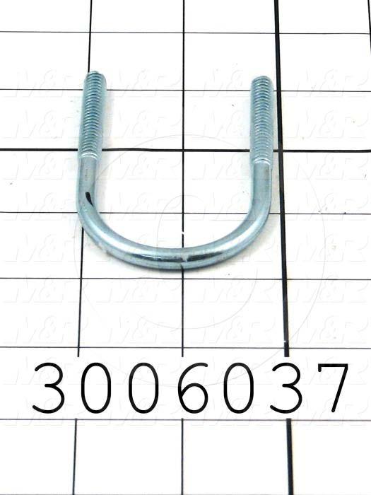 Clamps, Hose And Tube Clamp Type, U-Bolt Style, 1" Pipe U-Bolt Size, 1/4-20 Thread Size, Steel Material, Zinc Finish
