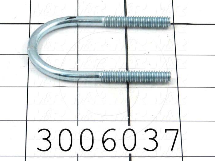 Clamps, Hose And Tube Clamp Type, U-Bolt Style, 1" Pipe U-Bolt Size, 1/4"-20 Thread Size, Steel Material, Zinc Finish