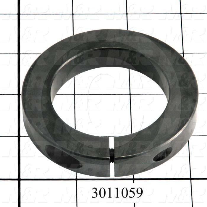 Collar, Two-Piece Clamp-On Low Profile Type, 2.94" Bore Size, 4.250" Outside Diameter, 0.88 in. Width, Steel, Finish Black Oxide