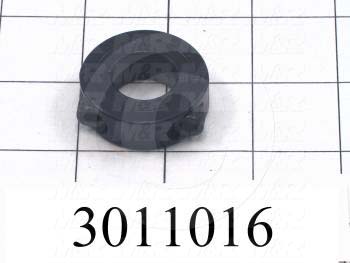 Collar, Two-Piece Clamp-On Type, 0.75 in. Bore Size, 1.50 in. Outside Diameter, 0.50 in. Width, Steel, Finish Black
