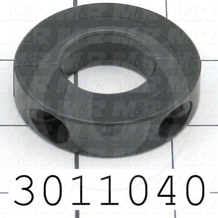 Collar, Two-Piece Clamp-On Type, 1.00" Bore Size, 2.00 in. Outside Diameter, 0.500" Width, Steel