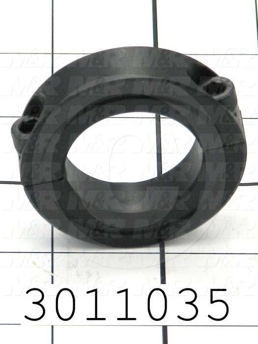 Collar, Two-Piece Clamp-On Type, 1.25" Bore Size, 2.063" Outside Diameter, 0.500" Width, Steel