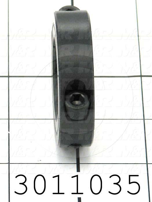 Collar, Two-Piece Clamp-On Type, 1.25" Bore Size, 2.063" Outside Diameter, 0.500" Width, Steel