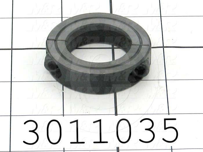 Collar, Two-Piece Clamp-On Type, 1.25" Bore Size, 2.063" Outside Diameter, 0.500" Width, Steel