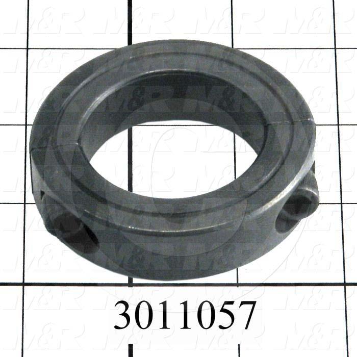 Collar, Two-Piece Clamp-On Type, 1.75" Bore Size, 2-3/4" Outside Diameter, 11/16" Width, Steel, Finish Black Oxide