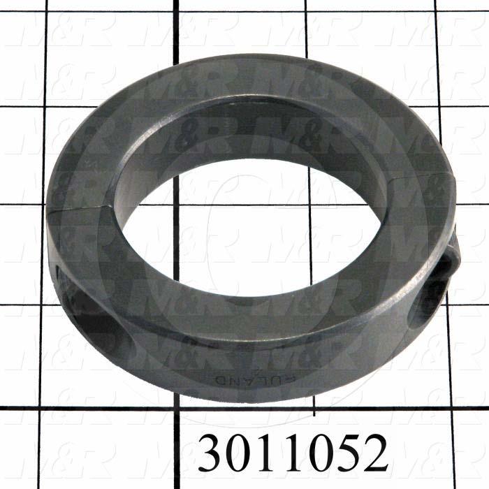 Collar, Two-Piece Clamp-On Type, 2.00" Bore Size, 3" Outside Diameter, 11/16" Width, Steel, Finish Black Oxide