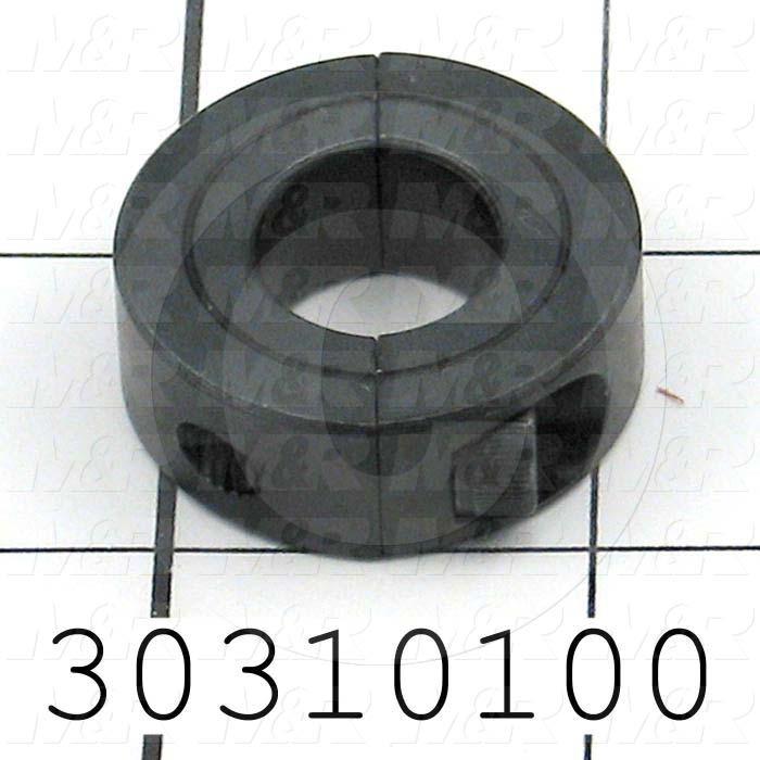 Collar, Two-Piece Clamp-On Type, 5/8" Bore Size, 1.313" Outside Diameter, 0.438" Width, Steel, Finish Black Oxide